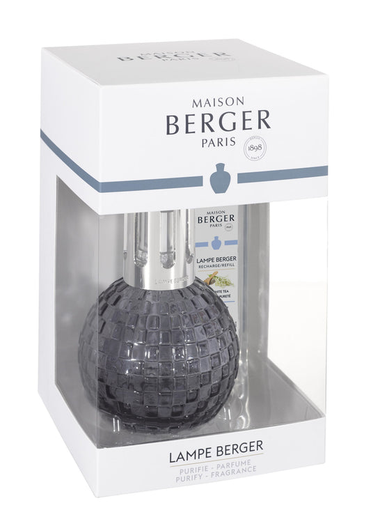 Maison Berger Disco Grey Fragrance Lamp Gift Set with Pure White Tea