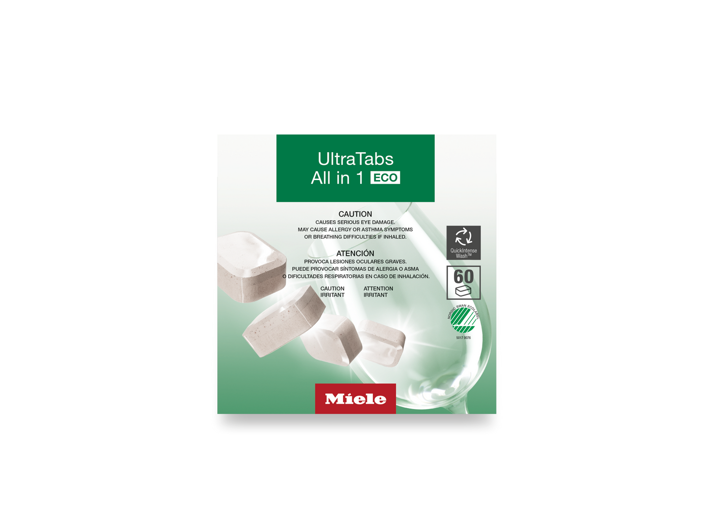Miele UltraTabs All in 1 ECO Dishwasher Tablets – 60 Count