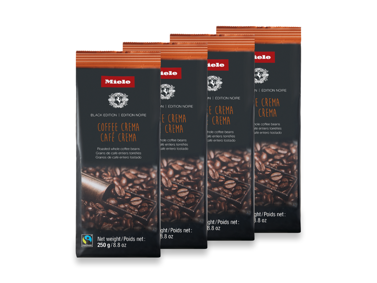 Miele Black Edition Café Crema whole coffee beans, four 250 g bags, 12792180