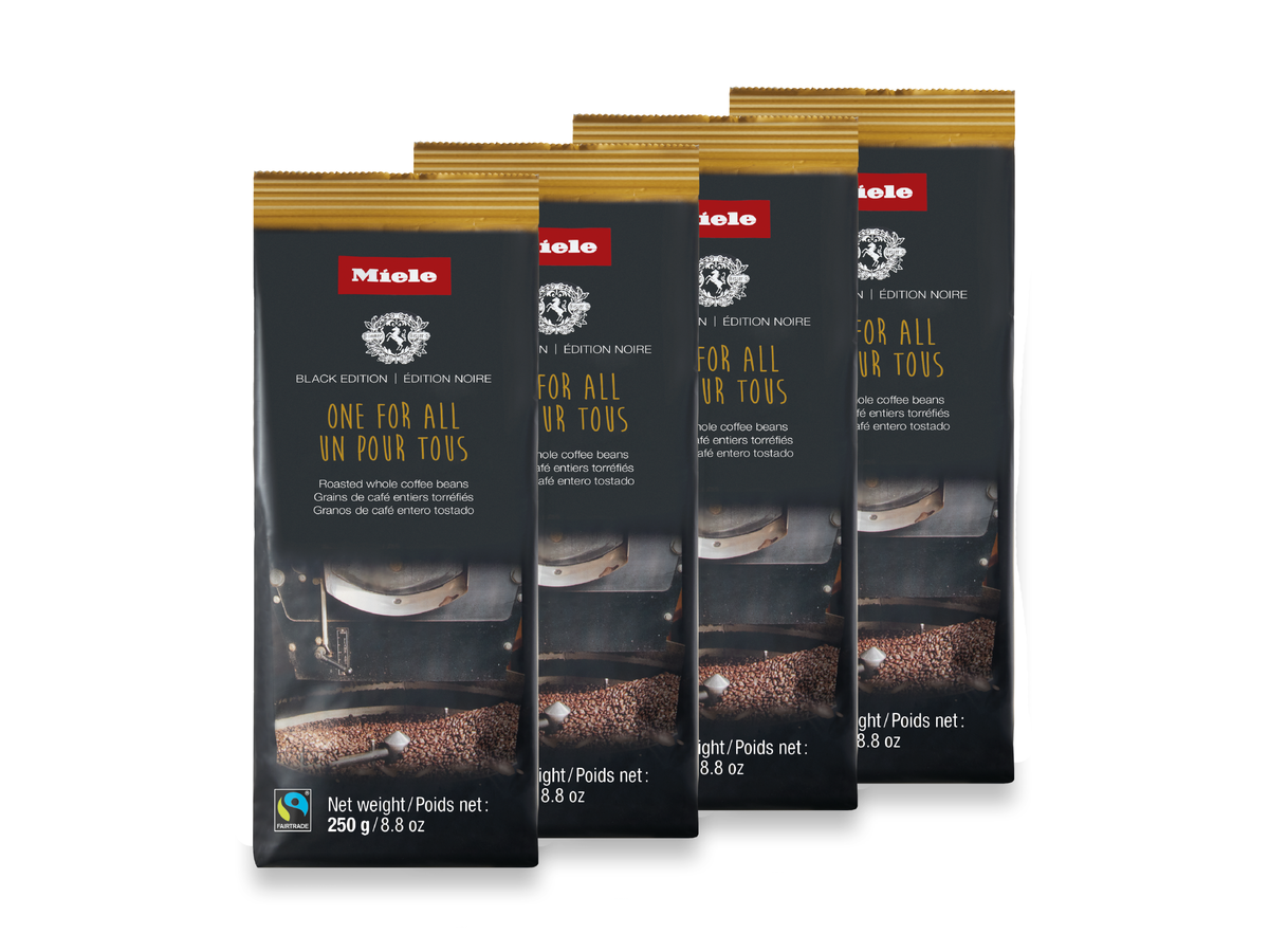 Miele Black Edition One for All whole coffee beans, four 250 g bags, 12792210