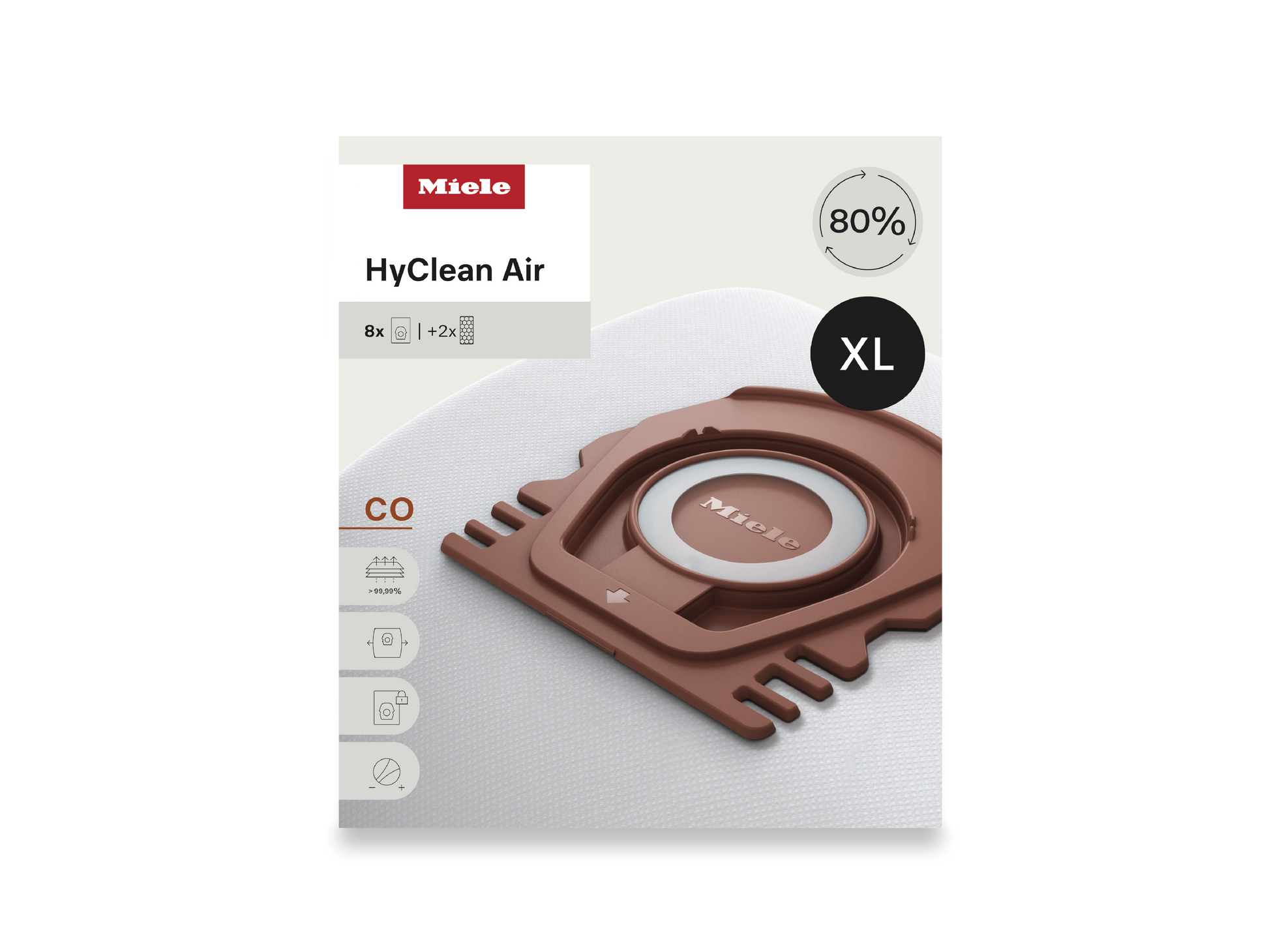 Miele CO HyClean Air XL Vacuum Bags – 8 Count