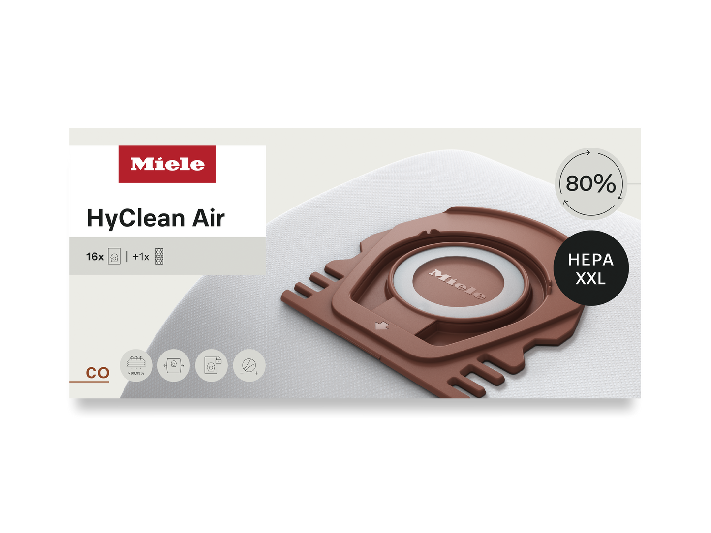 Miele CO HyClean Air Performance Pack – 16 Count with HEPA Filter