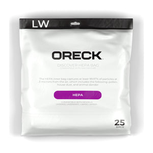 Oreck Discover & Magnesium HEPA Bags, 25-Pack (AK1LW25H)