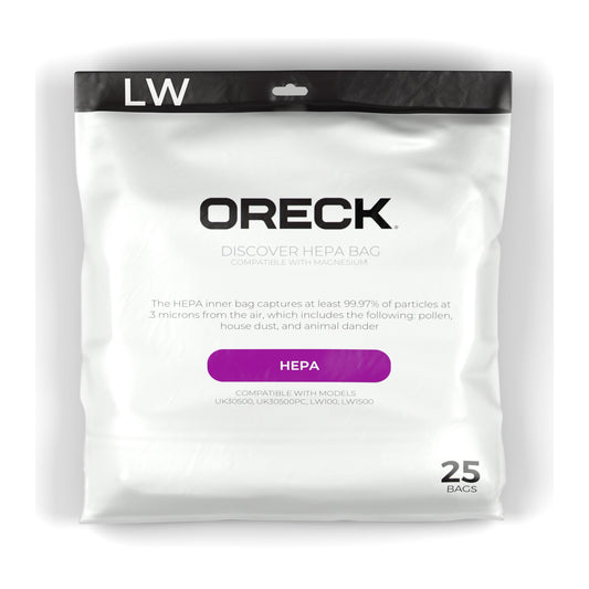 Oreck Discover & Magnesium HEPA Bags, 25-Pack (AK1LW25H)
