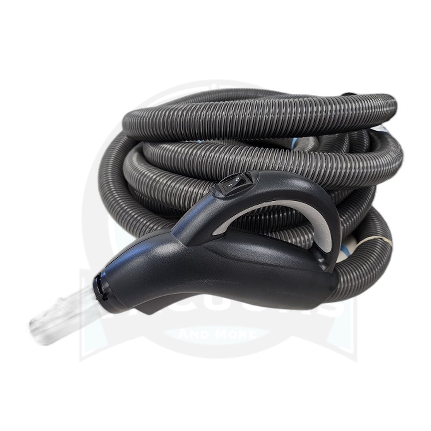 Progression Handle 35 ft Low Volt Button-Lock Central Vacuum Hose, Silver