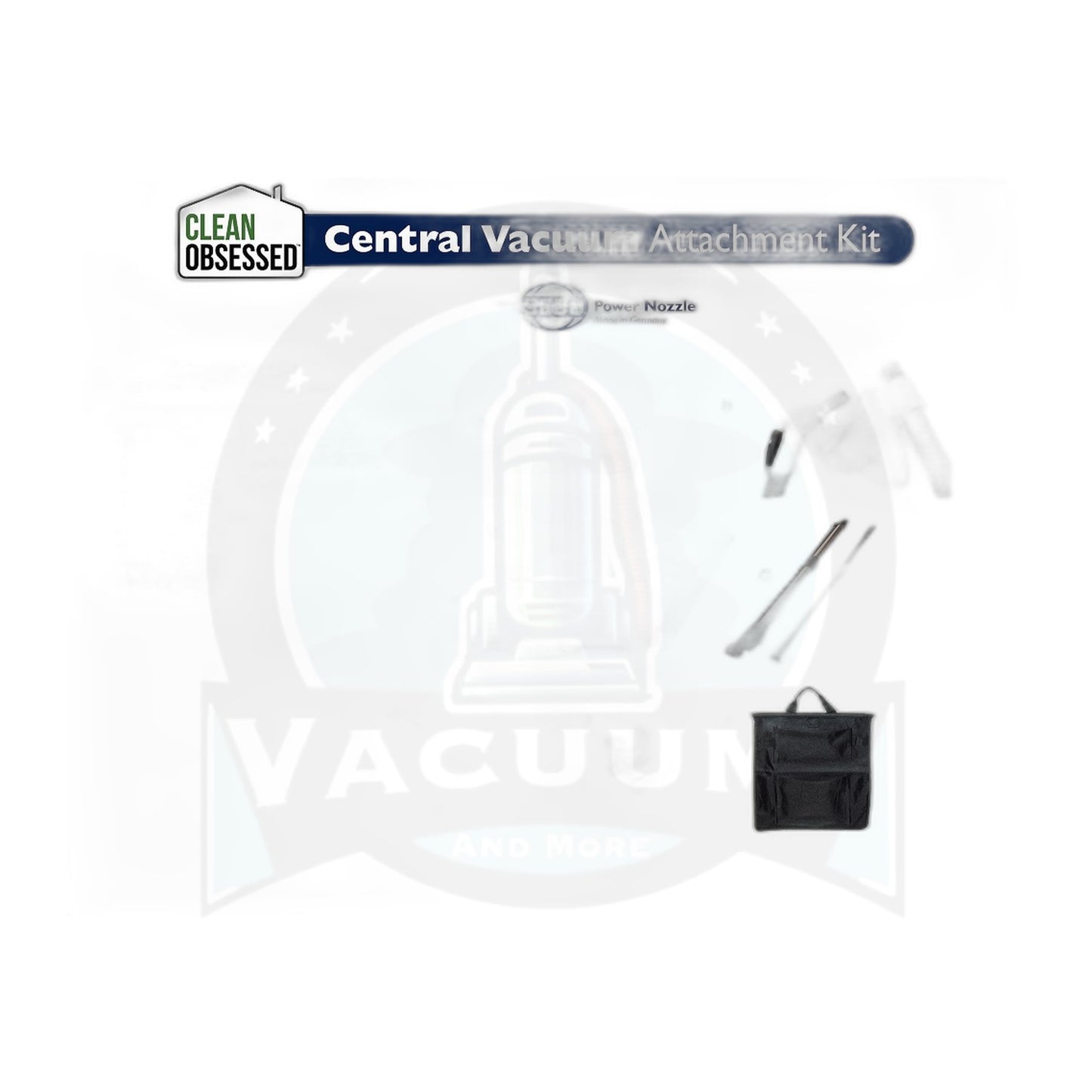 Clean Obsessed SEBO Central Vac Kit - 35' Pigtail Hose, 12" White Powerhead