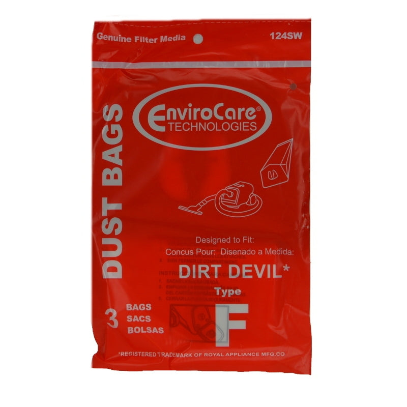 EnviroCare 124SW Dirt Devil Type F Bags, 3 Pack