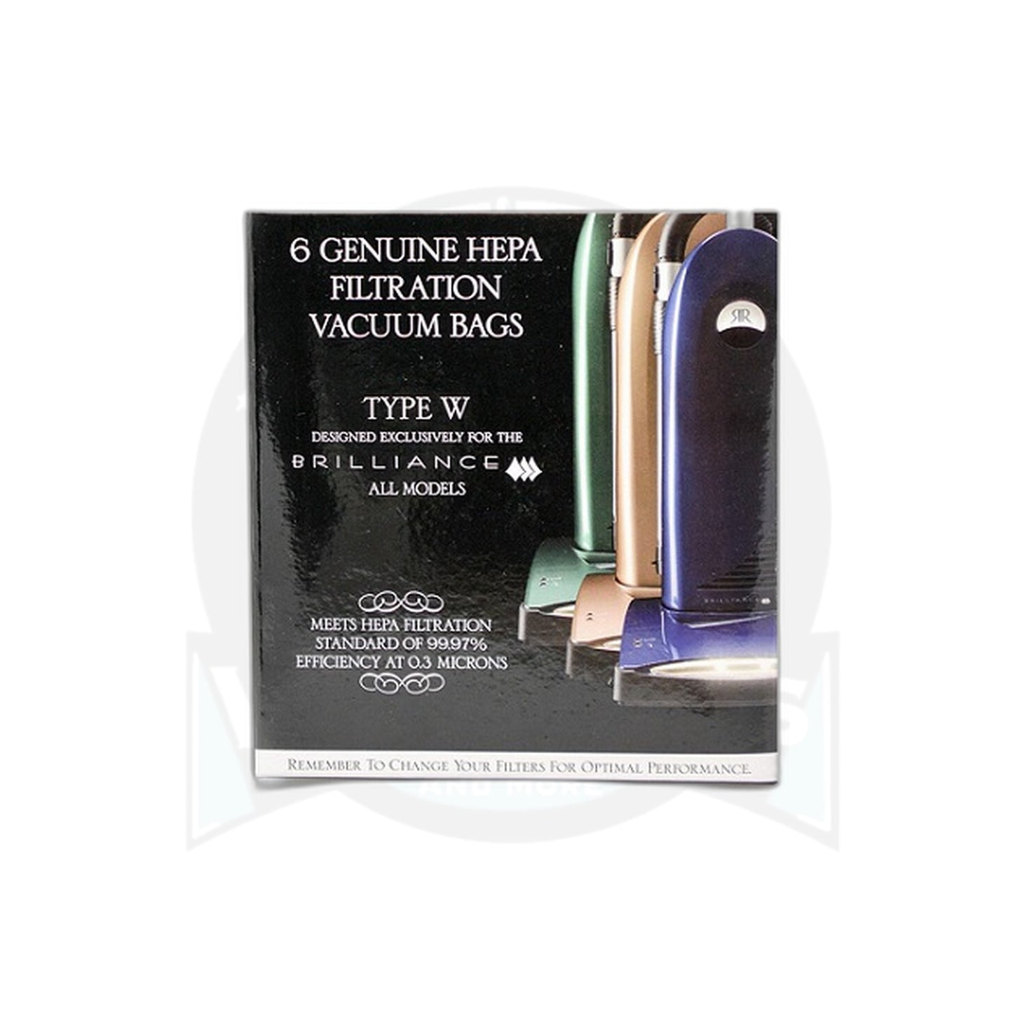 Riccar RWH-6 Type W HEPA Bags for Brilliance Upright, 6-Pack