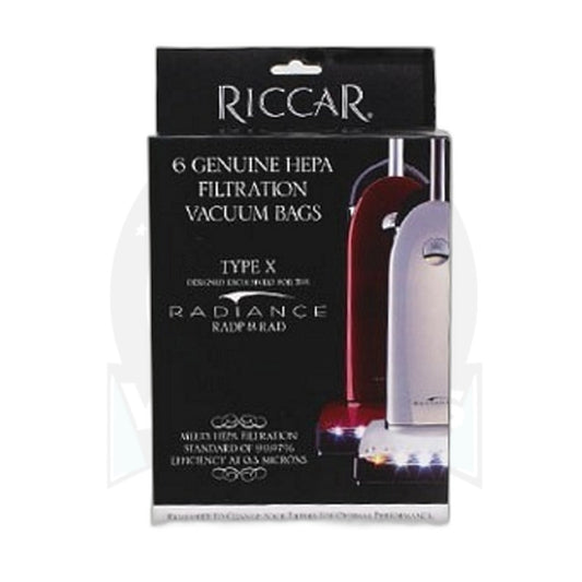 Riccar RXH-6 Type X Original Paper Bags for Radiance, 6-Pack