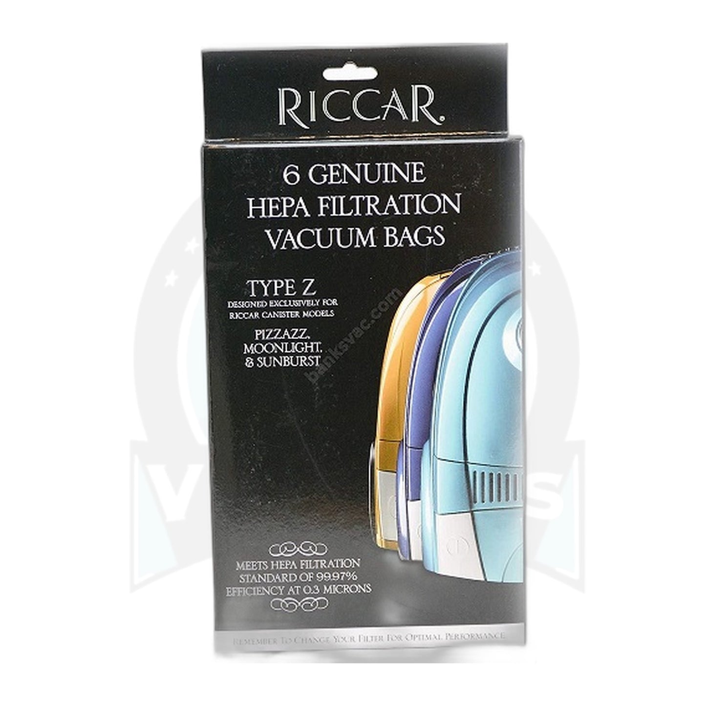 Riccar RZH-6 Type Z HEPA Bags for Moonlight & Sunburst, 6-Pack