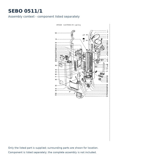 SEBO 0511/1 schematic illustration; component context, no separate callout; only the listed part supplied