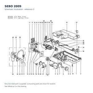 SEBO 2009 schematic illustration; component context, no separate callout; only the listed part supplied