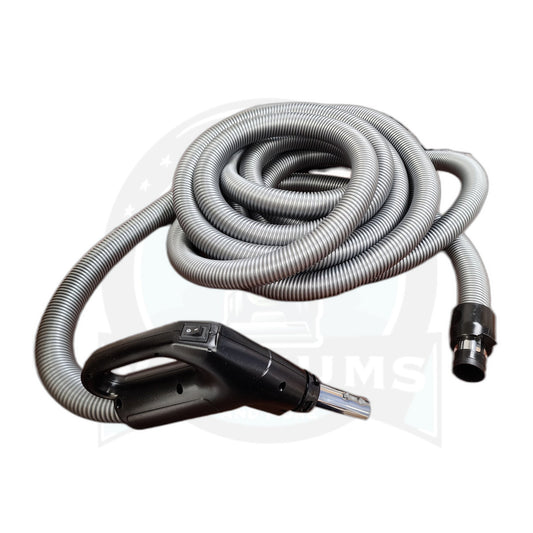 30 ft x 1-3/8 in Low-Voltage Crushproof Central Vacuum Hose, Silver