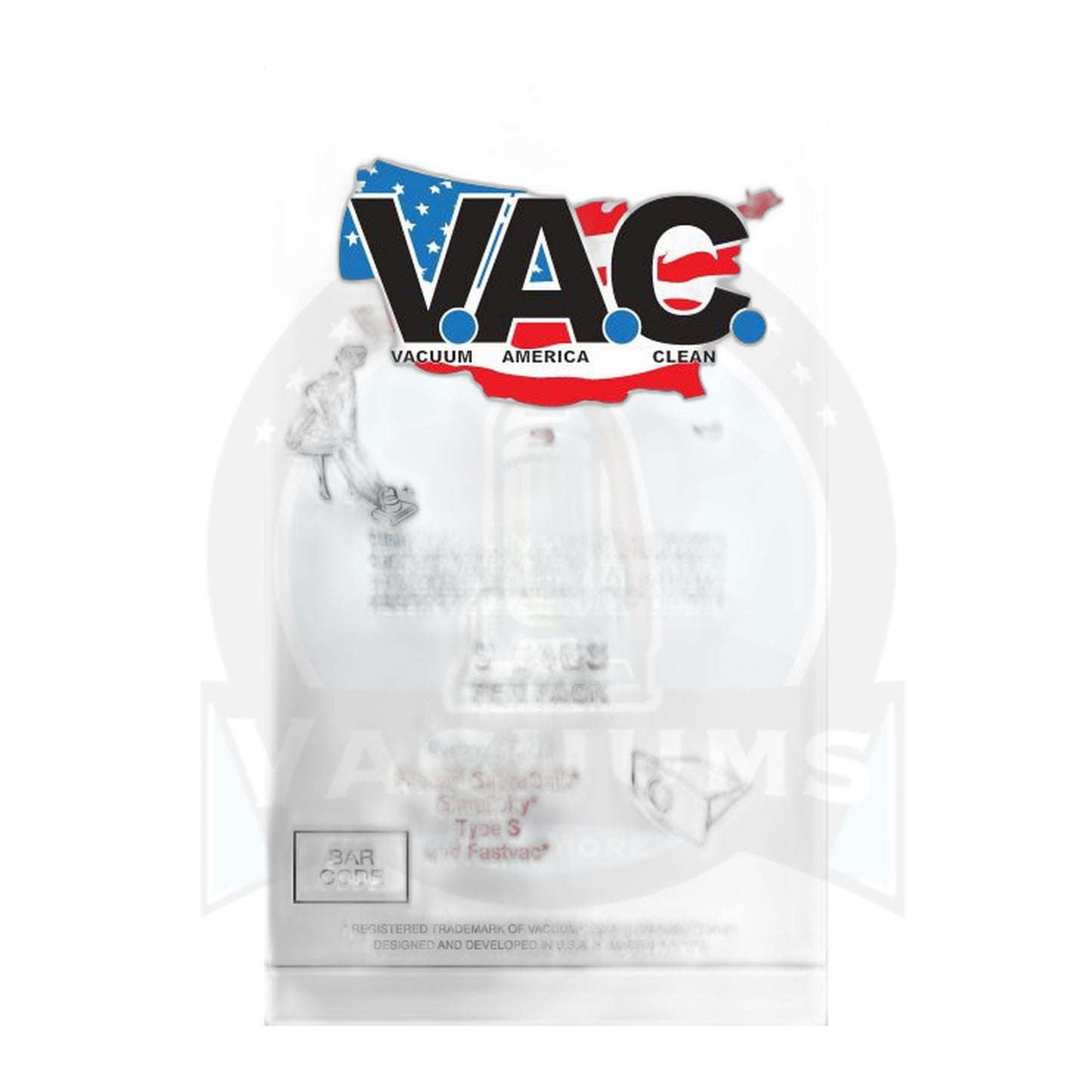 Perfect V.A.C. Type S HEPA Bags for Riccar SupraQuik & Simplicity FastVac, 9-Pack