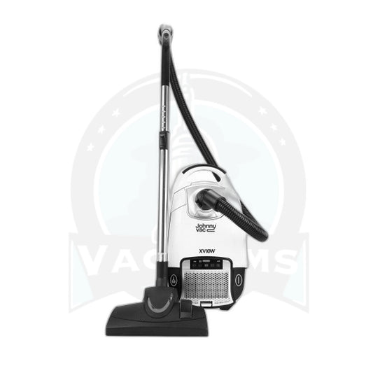 Johnny Vac XV10 White Straight-Suction Canister Vacuum, HEPA