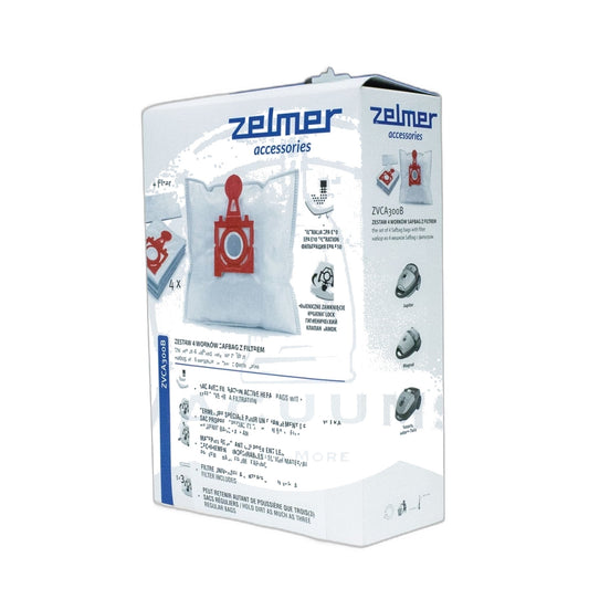 Zelmer HEPA Vacuum Bags 4-Pack + 1 Filter for VC3000 VC4000 VC5000